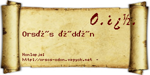 Orsós Ödön névjegykártya